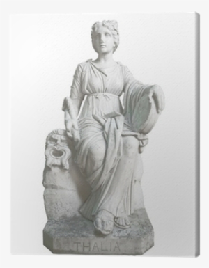 Old Statue Of The Greek Muse Thalia Isolated On White - Hephaestus Statue White Background