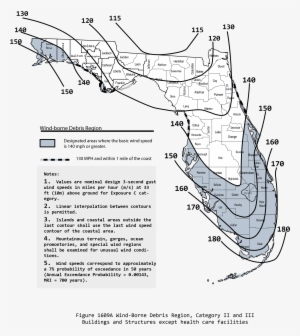 Wind-borne Debris Region Map Of Florida - Florida Building Code
