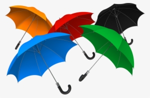 Umbrellas - Five Umbrellas Clipart