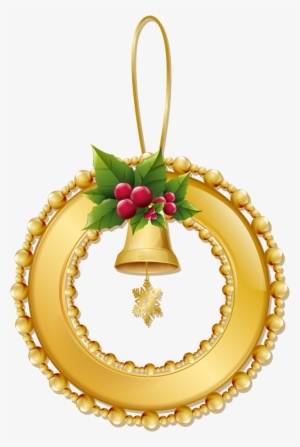 Gold Christmas Wreath Clipart