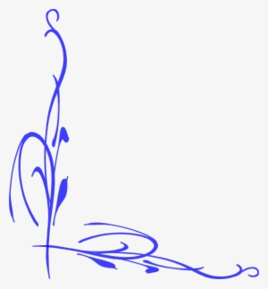 Blue Vine Clip Art - Dark Blue Flower Vines Clip Art