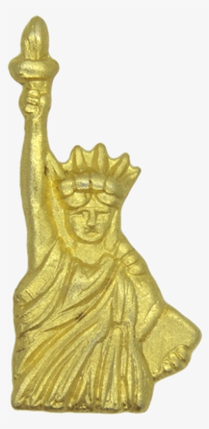 Ny Statue Of Liberty Pin , Gold - Carving