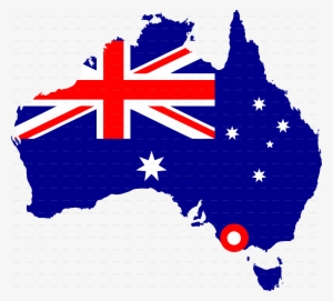 Map With Flag-png - Map Of Australia