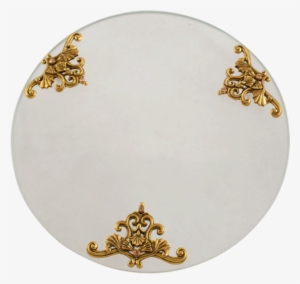 Quest Collections Gold Filigree & Glass Tray - Gold Filigree & Glass Tray