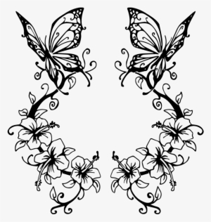 Collection Of Free Butterflies Drawing Beginner Download - Butterfly And Flower Vector