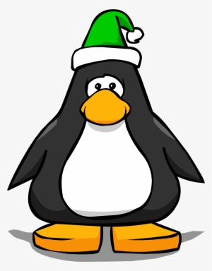 Elf Hat From A Player Card - Penguin With Santa Hat
