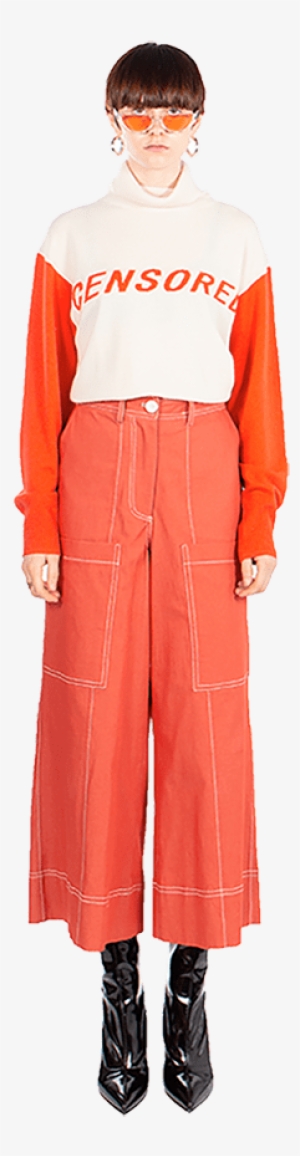 Orange Wool "censored" Sweater