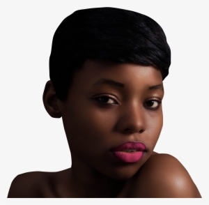 Beautiful Black Woman With Glossy Makeup Png Image - Black Woman Face Png