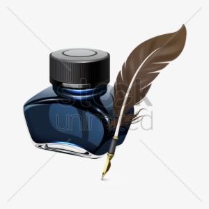 Pen And Ink Bottle Png Transparent Pen And Ink Bottle - Ink Bottle And Pen