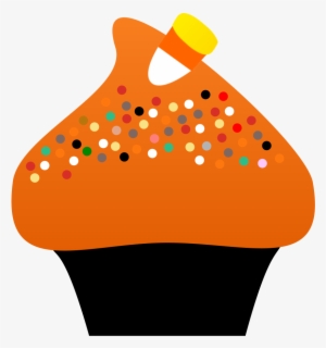 Pumpkin Cupcake Clipart - Halloween Candy Clipart Png