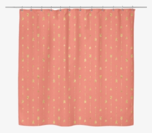 Gold Arrow Pattern Shower Curtain - Polka Dot