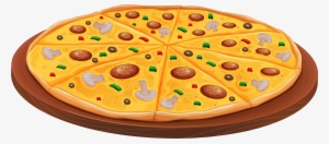 Pizza With Mushrooms Png Clipart - Pizza Clipart