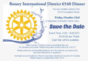 Save The Date For The Rotary District 6540 Foundation - Rotary International