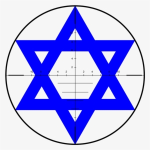 Israel Crosshair - Blue Star Of David On White