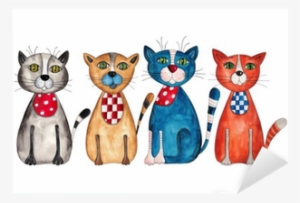 Watercolors On Paper Sticker • Pixers® • We Live To - Cute! Country Cat Stickers