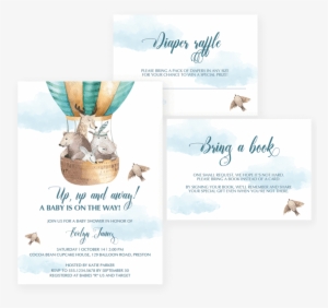 Hot Air Balloon Baby Shower Printable By Littlesizzle - Party-tier-heißluft-ballon-alles Gute Zum Karte