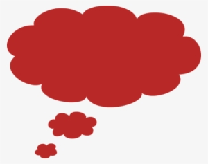 Cloud Shaped Th Thinking Bubble Png - Thought Bubble Red Png