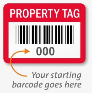 Property Tag Barcode Numbered Labels