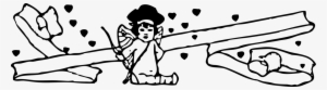 Cupid Love Drawing Black And White Human - Clip Art
