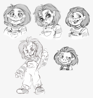 Chucky Drawing Black And White - Drawing