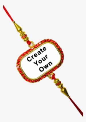 Create Your Own Gem Shaped Red Personalized Rakhi