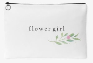 Minimalist Watercolor Floral Accessory Bag - Wedding