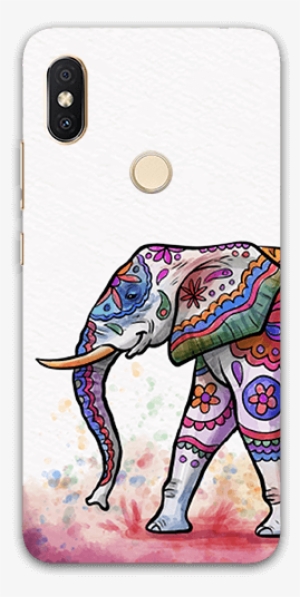 Holi Background With Elephant Redmi Y2 Mobile Case - Indian Elephant
