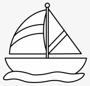Sailboat Clipart Black And White - Black And White Clip Art Boat