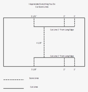 Score On Long Sides At 1”, 2”, 5 1/8” Do Not Cross - Diagram
