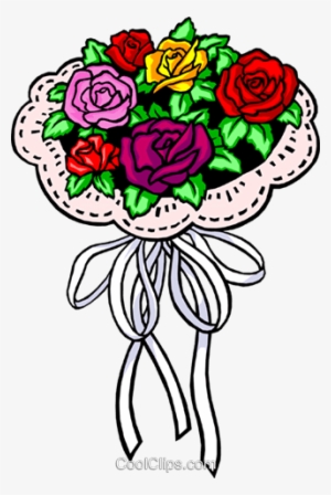 Ramo De Rosas Libres De Derechos Ilustraciones De Vectores - Bridal Bouquets Clip Art