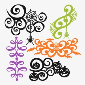 Halloween Flourish Set Svg Scrapbook Title Svg Cutting - Halloween Flourishes