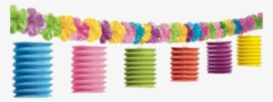 Tropical Luau Paper Lanterns - Luau Tiki Lantern Garland