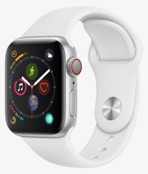 A Front View Of The Apple Watch Series 4 In Silver - Apple Watch Series 4 Gps