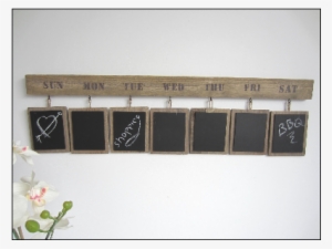 Wooden Hanging Daily Chalk Board For Memo Notes Rustic - Rose