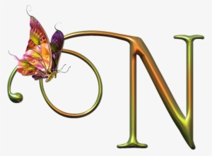 Alfabeto Decorativo - Alfabeto - Borboleta - Png - - Letra O Com Borboletas Png