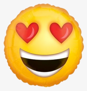 18" Emoticon Enamorado , Metalizado - Heart Eyes Smiley Valentine's Day Balloon