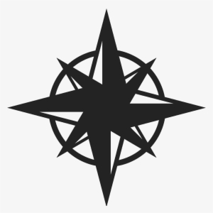 Striking Compass Rose Rubber Stamp - Navigation Vector