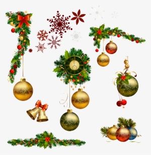 Christmas Decoration Round Ball Christmas Flower Transparent - Elements Christmas Free Png