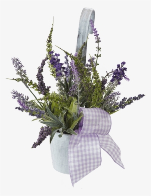 5" Hanging Lavender In Tin Pot • - Silk