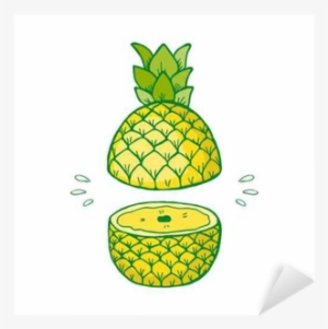 Pineapple Slices Splash Isolated On White Background - Illustration