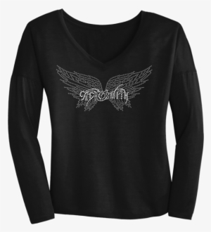 New Wings Logo Long Sleeve V - Long-sleeved T-shirt