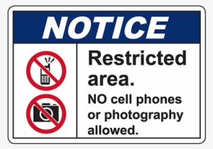 Notice No Cell Phones Or Photography Allowed Sign - All Visitors Must Report To Office Sign