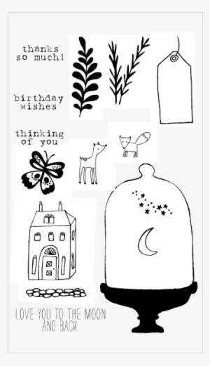 20117 Glass Dome Set - Office Supplies Flora & Fauna Clear Stamps 4"x6"