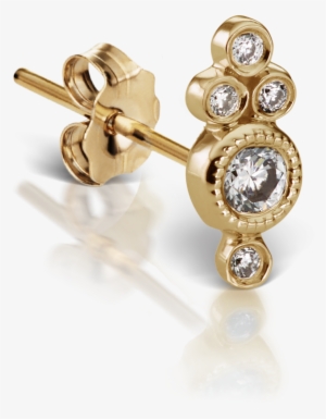 The Scalloped Edging Around The Center Diamond Creates - Venus By Maria Tash Four Diamond Trinity Traditional