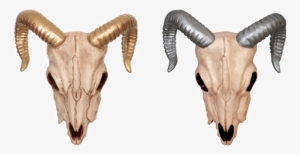 Ram Skull-gold/silver - Ram Skull With Gold Horns 30cm