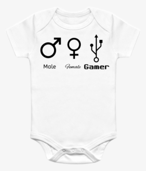 Male Female Gamer Baby Onesie Features The Male And - Programmer Baby Onesies