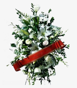 White Easel With Banner - Cynthia's Flower Connection