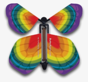 Tye Dye Rainbow Wind Up Flying Paper Butterfly For - Greeting Card