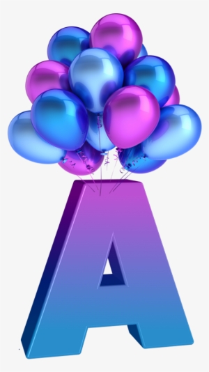 Alfabeto Decorativo Balão Png - Balloons Blue Purple