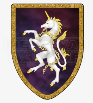 Unicorn On Purple Steel Battle Shield - British Flag With Crown